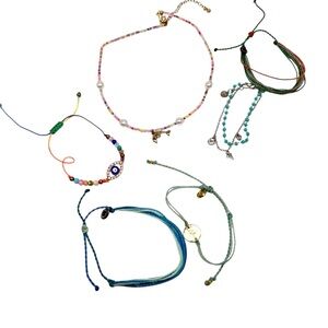Pura Vida Multicolor Bracelets and bead necklace